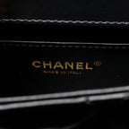 CHANEL GOLD CRUSH MINI FLAP BAG CALFSKIN BLACK GHW (MICROCHIP)