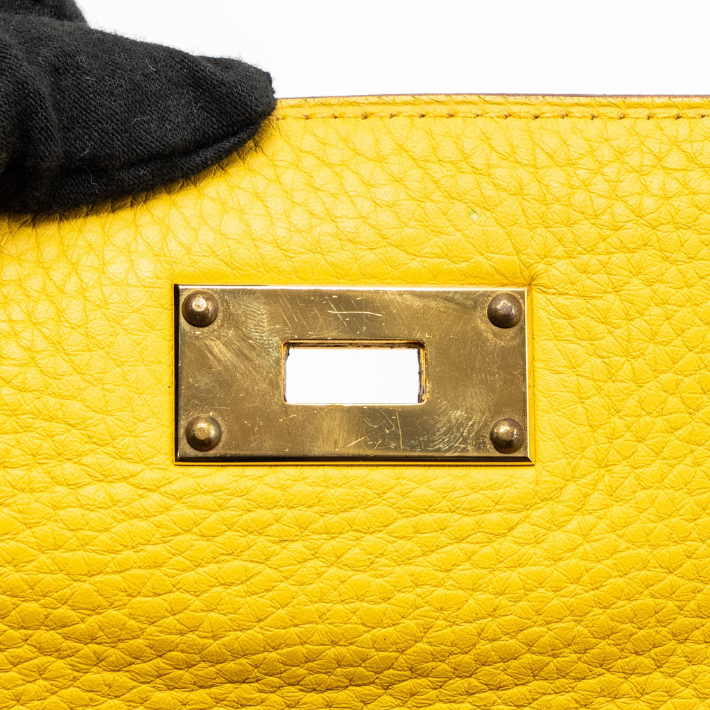 Hermes shoulder kelly clemence 9D Jaune Amber GHW