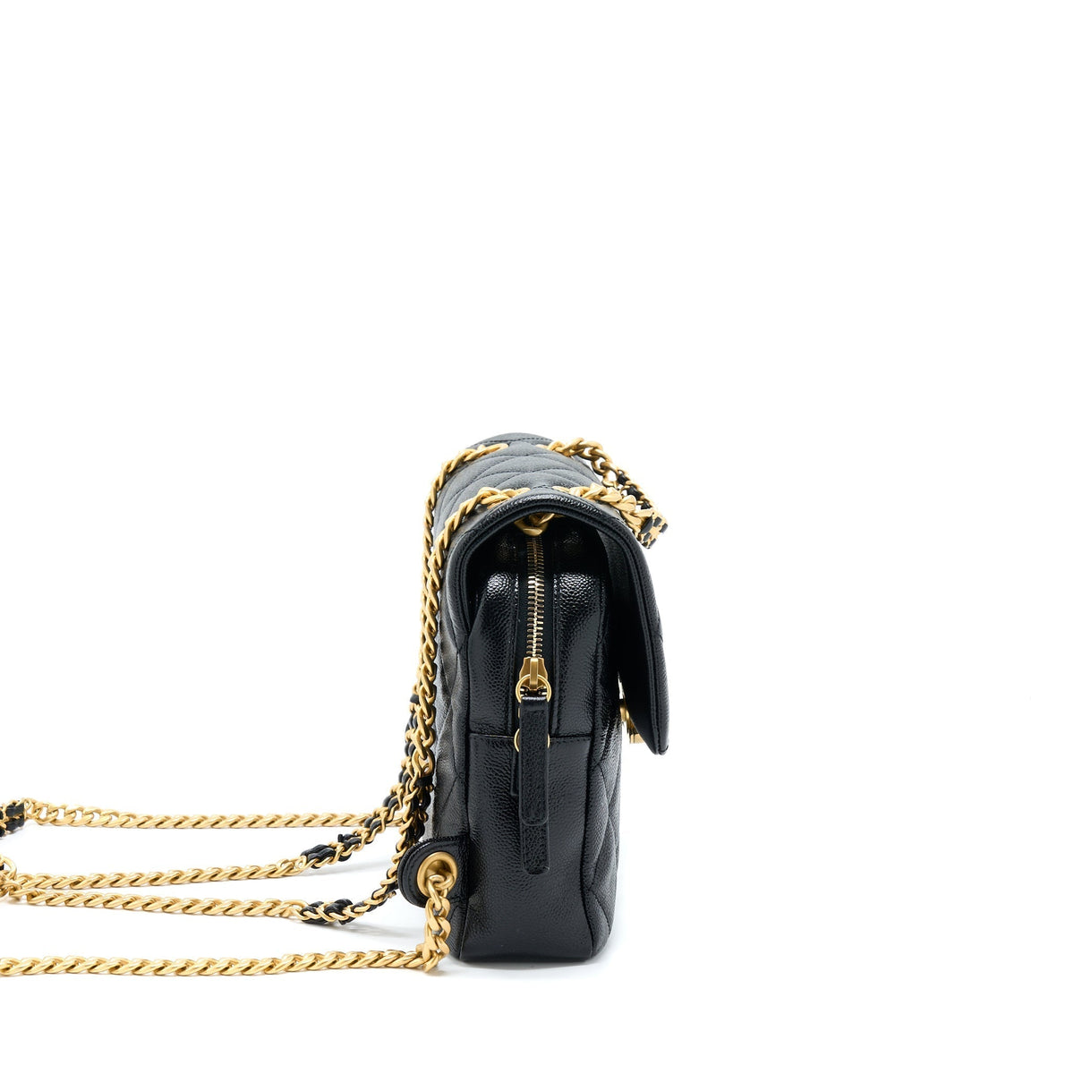CHANEL 22P FLAP BACKPACK CAVIAR BLACK GHW (MICROCHIP)
