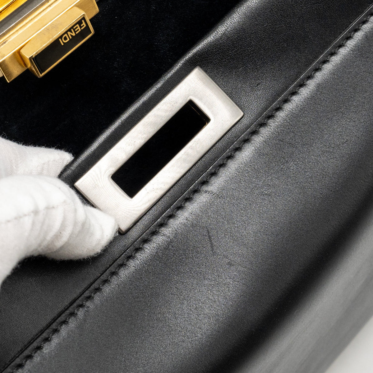 FENDI LARGE PEEKABOO BAG CALFSKIN BLACK GHW