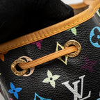LOUIS VUITTON PETIT NOE MONOGRAM CANVAS BLACK/MULTICOLOUR GHW