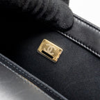 CHANEL MEDIUM BOY BAG SMOOTH CALFSKIN BLACK GHW (MICROCHIP)