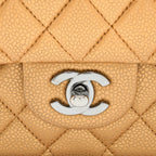 CHANEL MEDIUM CLASSIC DOUBLE FLAP BAG CAVIAR METALLIC IRIDESCENT RUTHENIUM HARDWARE