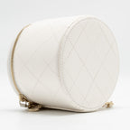 CHANEL CC LOGO CHAINS WITH CHARM VANITY CALFSKIN WHITE LGHW