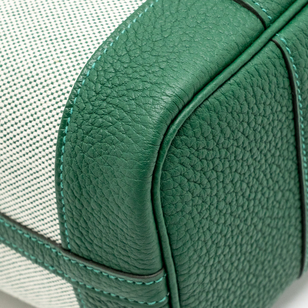 Hermes Neo Garden Party 23 Canvas/Negonda ecru/Vert Moyen SHW