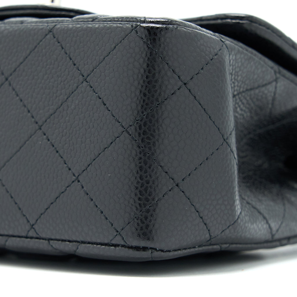 CHANEL CLASSIC MINI SQUARE FLAP BAG CAVIAR BLACK SHW