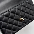 CHANEL TOP HANDLE MINI RECTANGULAR FLAP BAG LAMBSKIN BLACK LGHW (MICROCHIP)