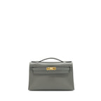 HERMES KELLY POCHETTE SWIFT 0L GRIS MEYER GHW