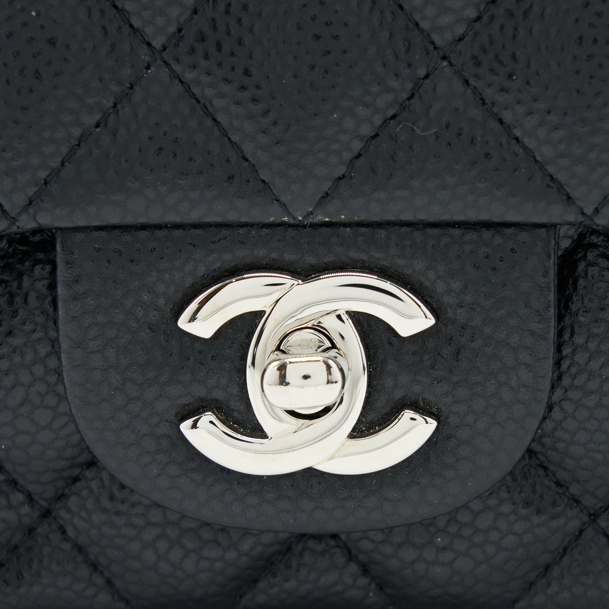 CHANEL CLASSIC MINI SQUARE FLAP BAG CAVIAR BLACK SHW
