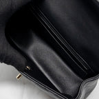 CHANEL TOP HANDLE MINI RECTANGULAR FLAP BAG LAMBSKIN BLACK LGHW (MICROCHIP)