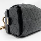 CHANEL SMALL 25 BAG CAVIAR BLACK GHW (MICROCHIP)