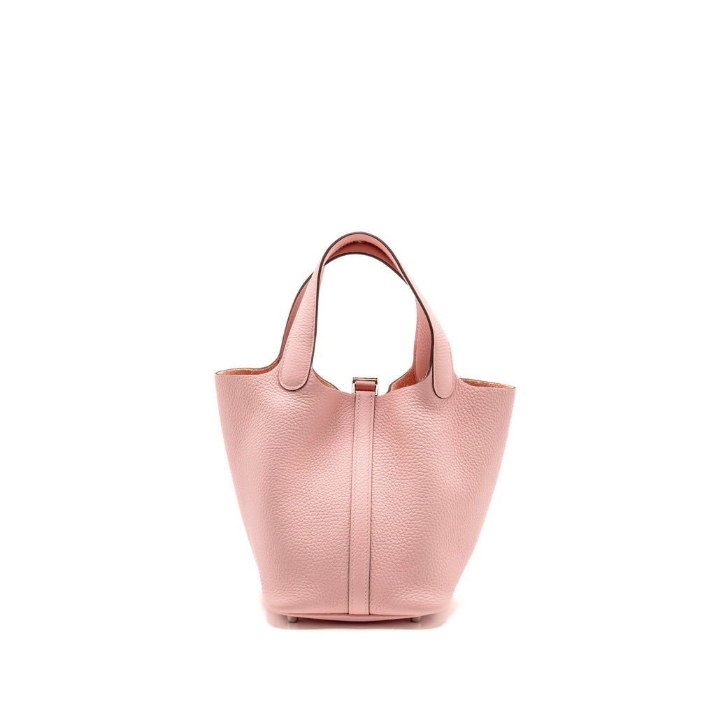 Hermes picotin 18 lock bag clemence rose sakura SHW