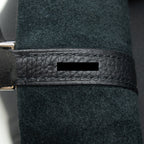 HERMES PICOTIN LOCK 18 TOUCH BAG CLEMENCE WITH ALLIGATOR HANDLE BLACK SHW