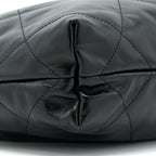 CHANEL SMALL 22 BAG GOLD LETTER SHINY CALFSKIN BLACK GHW (MICROCHIP)