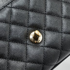 CHANEL COCO HANDLE EXTRA MINI WITH LIZARD EMBOSSED HANDLE CAVIAR BLACK LGHW(MICROCHIP)