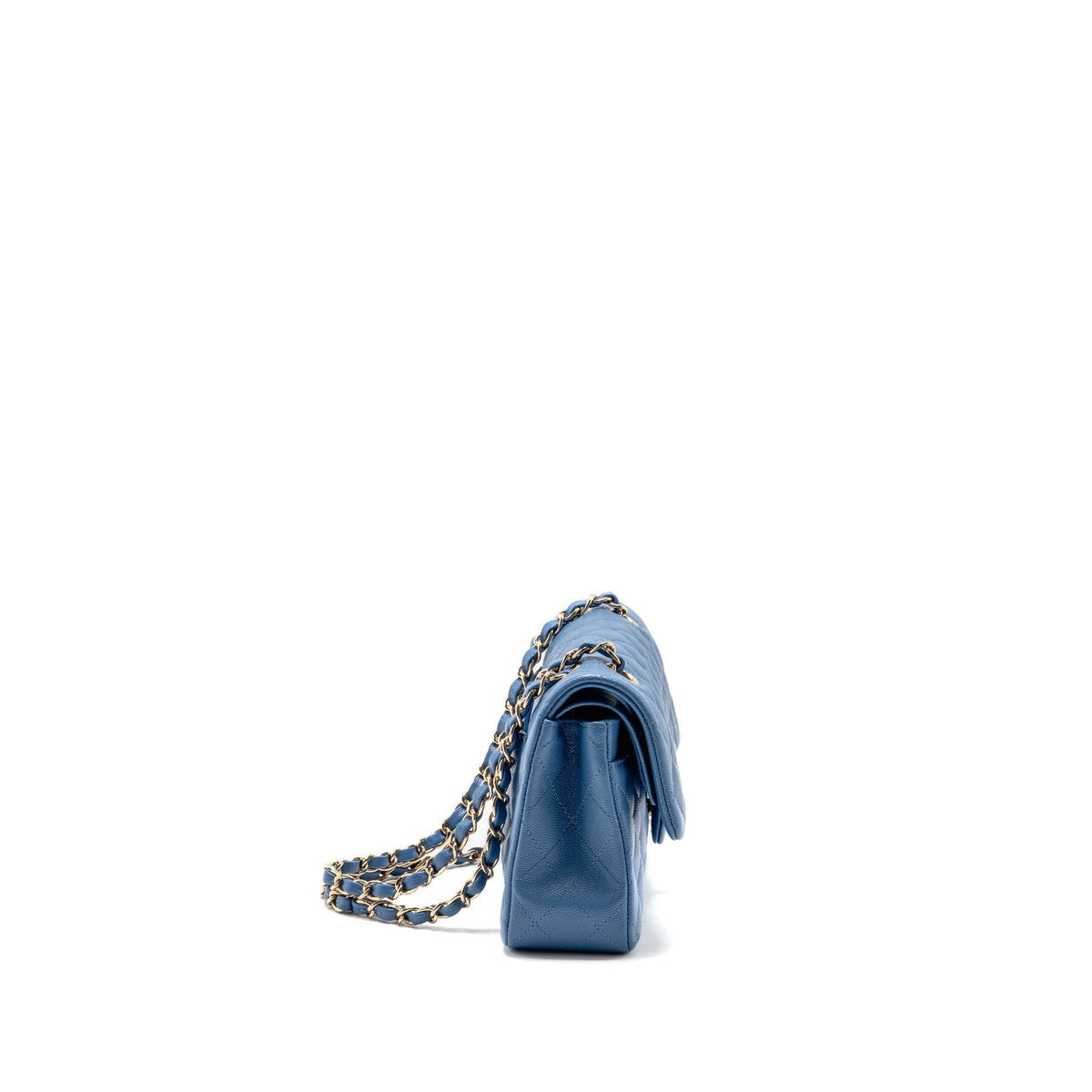 Chanel Small Classic Double Flap Bag Caviar Blue LGHW