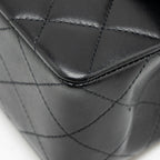 CHANEL SMALL CLASSIC DOUBLE FLAP BAG LAMBSKIN BLACK LGHW (MICROCHIP)