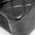 CHANEL SMALL CLASSIC DOUBLE FLAP BAG LAMBSKIN BLACK LGHW (MICROCHIP)