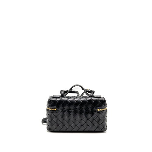 Bottega Veneta Bang Bang Vanity Bag Intrecciato Leather Black GHW