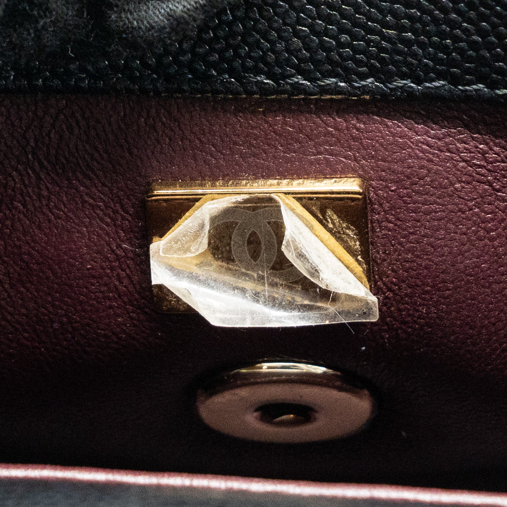 CHANEL COCO HANDLE EXTRA MINI WITH LIZARD EMBOSSED HANDLE CAVIAR BLACK LGHW(MICROCHIP)