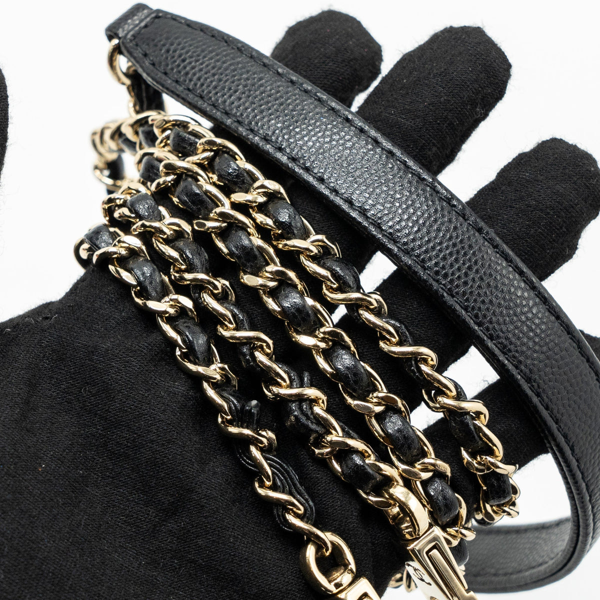 CHANEL COCO HANDLE EXTRA MINI WITH LIZARD EMBOSSED HANDLE CAVIAR BLACK LGHW(MICROCHIP)