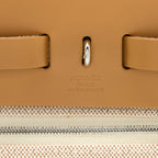 HERMES HERBAG ZIP 31 TOILE EN RELIEF CANVAS/LEATHER BRIDES SABLE/ECRU BEIGE/NAT SABLE SHW