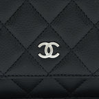 CHANEL CLASSIC WALLET ON CHAIN CAVIAR BLACK SHW (MICROCHIP)