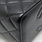 CHANEL PEARL CRUSH LONG VANITY CASE LAMBSKIN BLACK GHW (MICROCHIP)