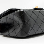 CHANEL SMALL 2.55 REISSUE FLAP BAG AGED CALFSKIN BLACK GHW
