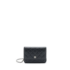 CHANEL MINI WALLET ON CHAIN CAVIAR BLACK SHW
