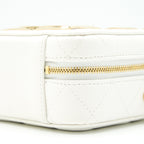 CHANEL 21K SMALL METAL PLATE VANITY WITH CHAIN LAMBSKIN WHITE GHW
