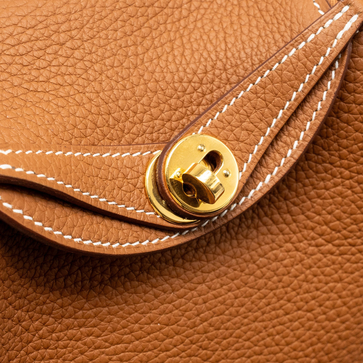 Hermes Mini Lindy Clemence Gold GHW