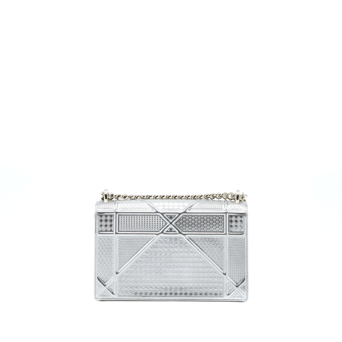 DIOR MEDIUM DIORMA BAG IN METALLIC SILVER SHW
