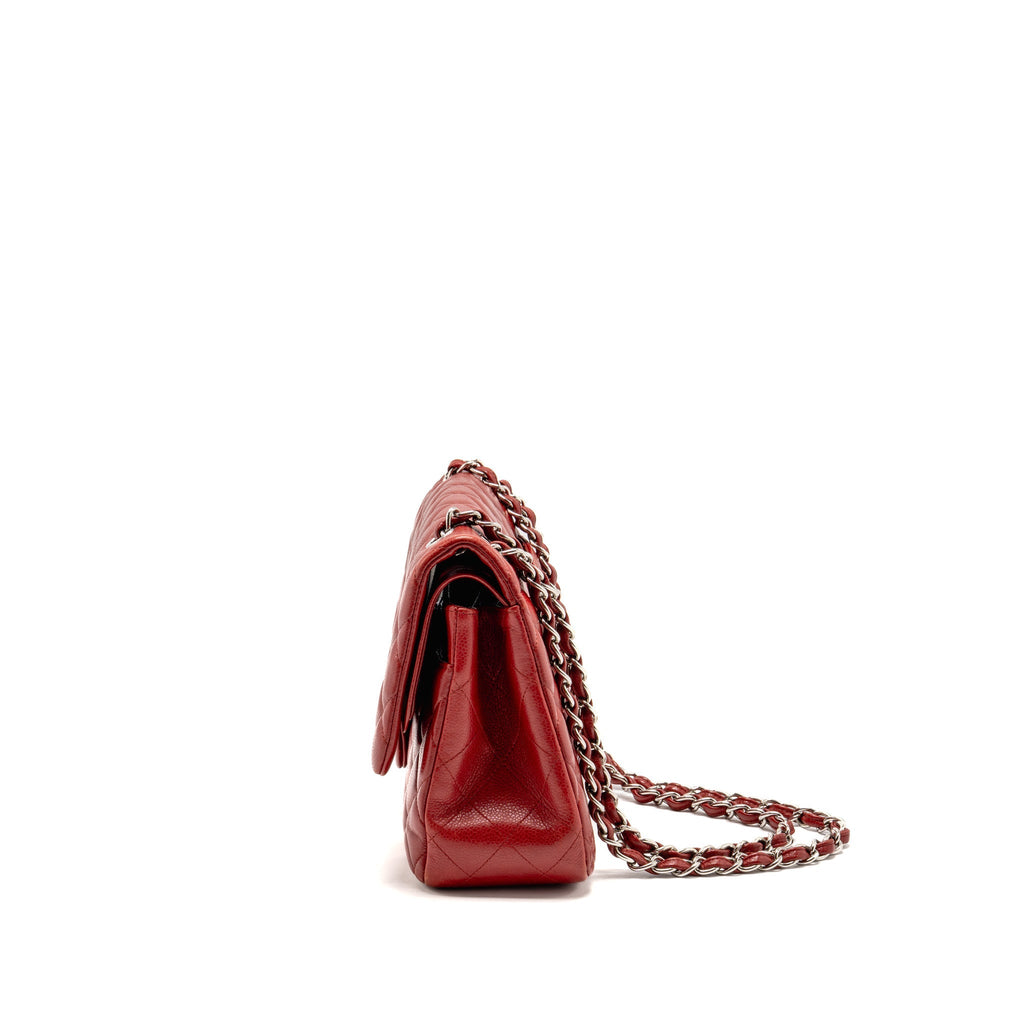 Chanel Jumbo Classic Double Flap Bag Caviar RED SHW