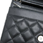 CHANEL CLASSIC WALLET ON CHAIN CAVIAR BLACK SHW (MICROCHIP)