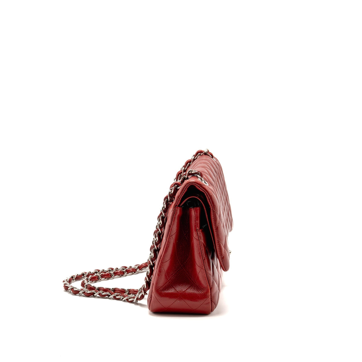 Chanel Jumbo Classic Double Flap Bag Caviar RED SHW