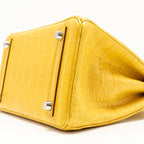 HERMES BIRKIN 25 ALLIGATOR MISSISSIPPIENSIS MAT 9D JAUNE AMBRE SHW
