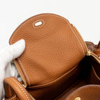 Hermes Mini Lindy Clemence Gold GHW