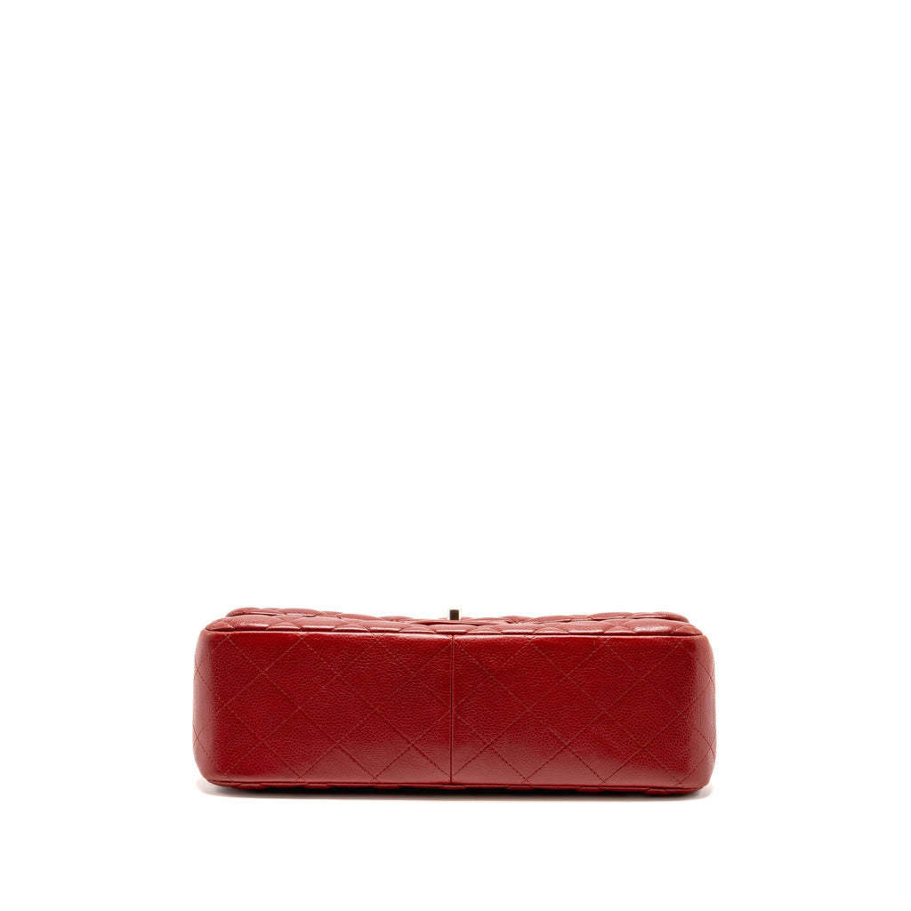 Chanel Jumbo Classic Double Flap Bag Caviar RED SHW