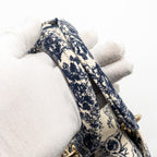 DIOR MEDIUM LADY D-LITE BAG TOILE DE JOUY EMBROIDERY BLUE LGHW