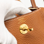 Hermes Mini Lindy Clemence Gold GHW