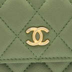 CHANEL PEARL CRUSH MINI FLAP BAG LAMBSKIN GREEN GHW