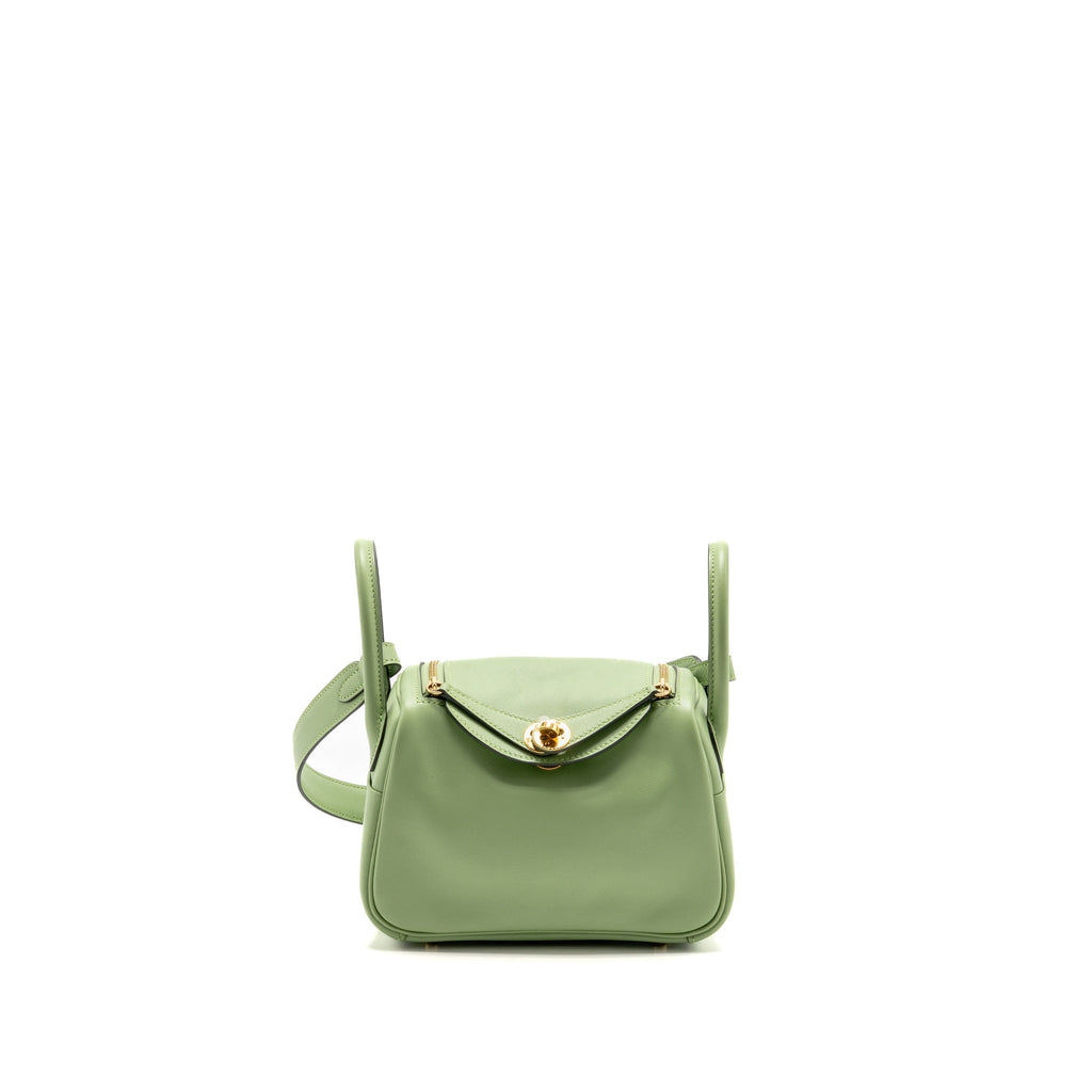 Hermes Mini Lindy Swift Vert Criquet GHW