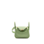 Hermes Mini Lindy Swift Vert Criquet GHW