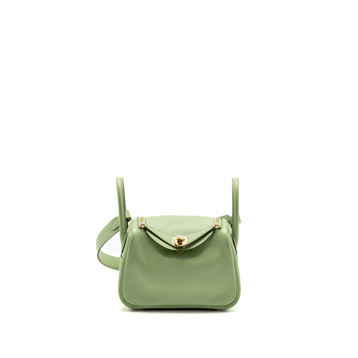 Hermes Mini Lindy Swift Vert Criquet GHW