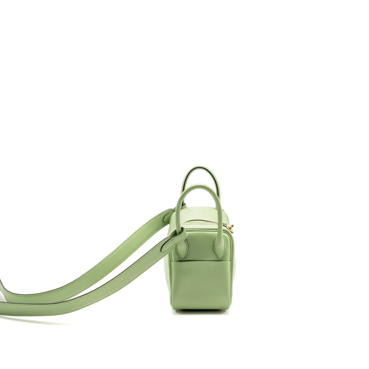Hermes Mini Lindy Swift Vert Criquet GHW