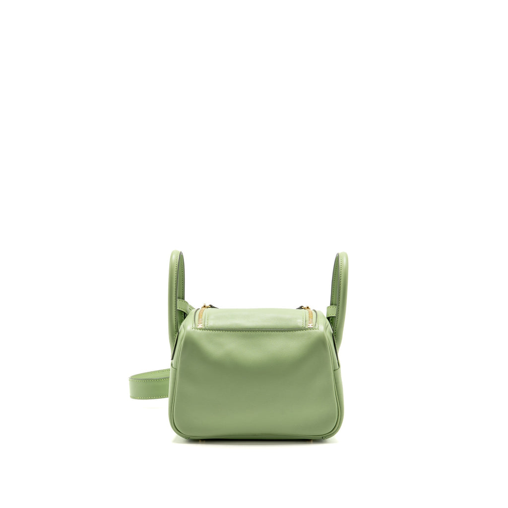 Hermes Mini Lindy Swift Vert Criquet GHW