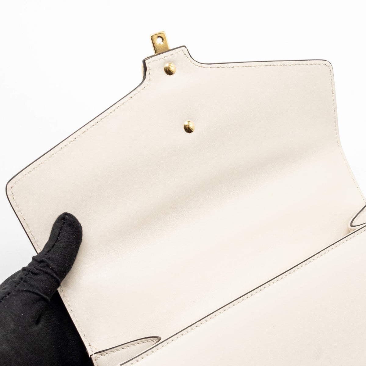 GUCCI MEDIUM SYLVIE BAG CALFSKIN WHITE GHW
