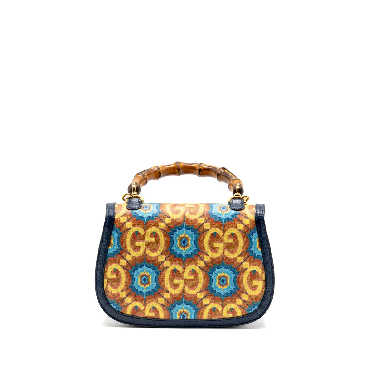 Gucci Medium Bamboo 1947 Top Handle Bag 100th Anniversary Kaleidoscope Canvas/Leather Blue/Multicolour GHW