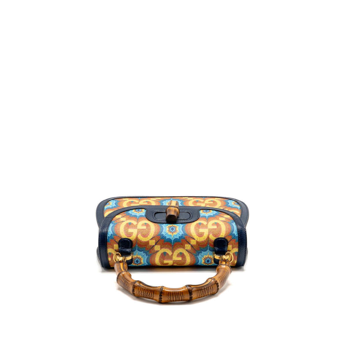 Gucci Medium Bamboo 1947 Top Handle Bag 100th Anniversary Kaleidoscope Canvas/Leather Blue/Multicolour GHW